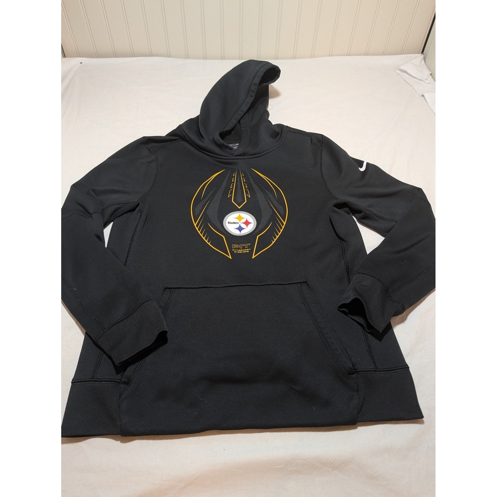 Nike Pittsburgh Steelers Youth Large 14/16 Black Therma-FIT Hoodie Sweatshirt